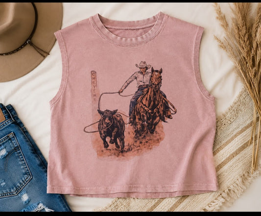 Mauve tank top wifebeater Breakaway Roper