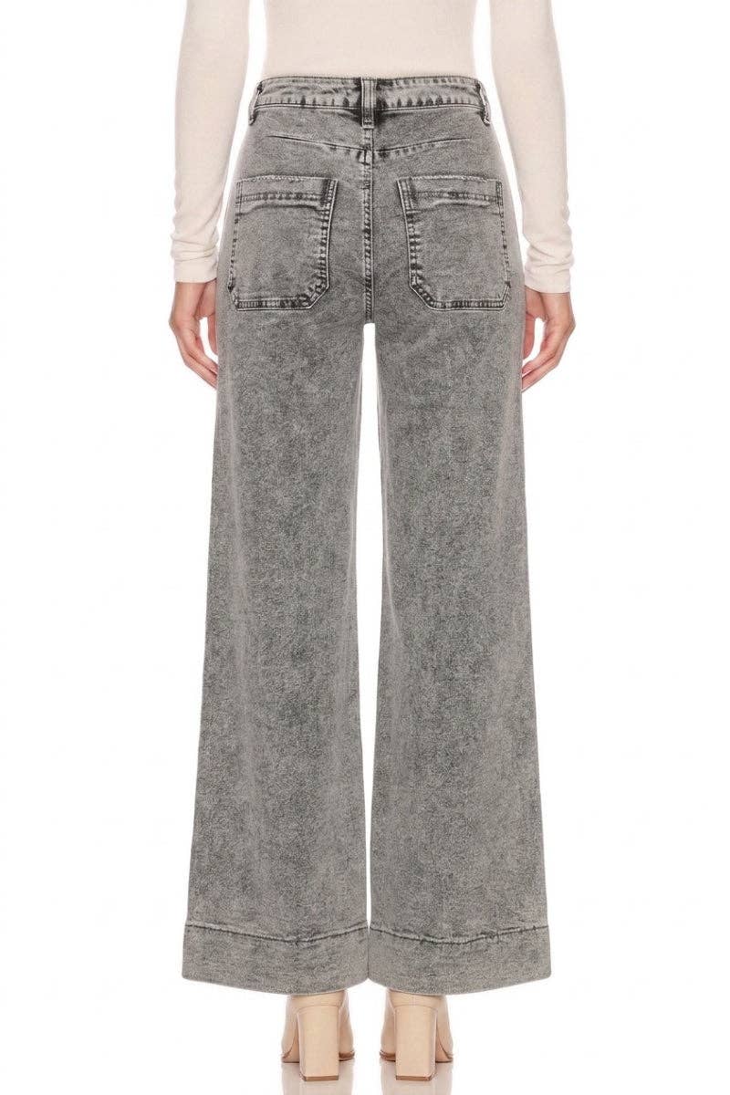 BLUE BY ARTEMIS HIGH RISE THE PERFECT PALAZZO JEANS: Grey / 14