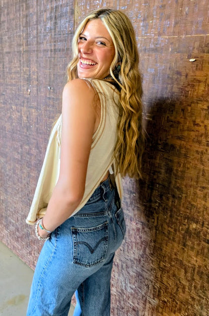 Tan Tank Top Cotton