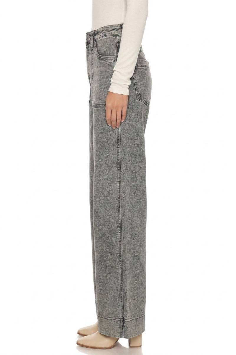 BLUE BY ARTEMIS HIGH RISE THE PERFECT PALAZZO JEANS: Grey / 14