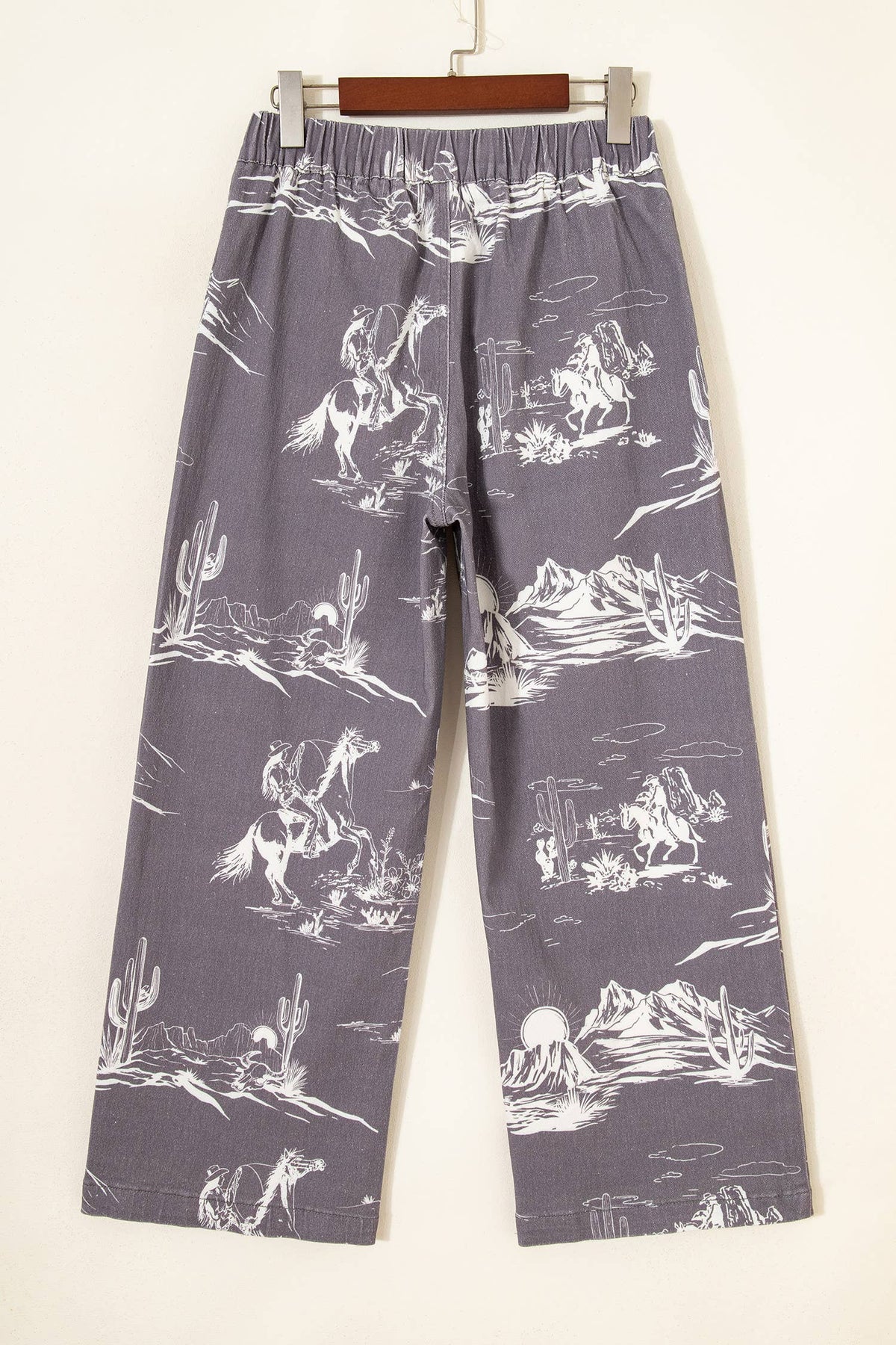 66 Western Wild West Riding Vintage Printed Shift Jeans: Gray / 12