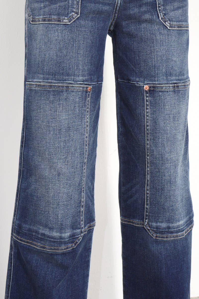 TUMMY CONTROL HIGH RISE RELAXED WIDE LEG JEANS: 9 (28)