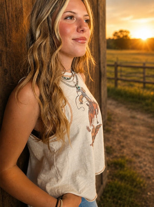 Tan Tank Top Cotton
