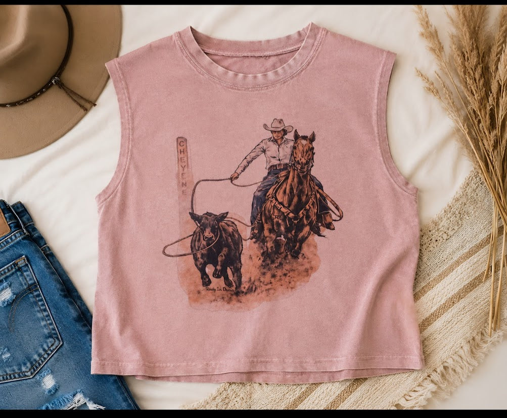 Mauve tank top wifebeater Breakaway Roper