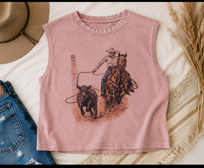 Mauve tank top wifebeater Breakaway Roper