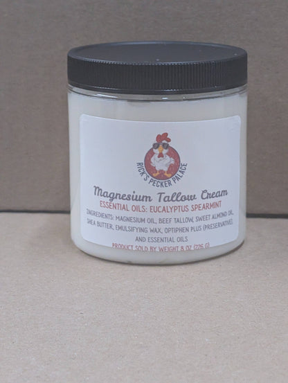 Tallow & Magnesium Oil Body Butter - 8 oz per jar: Eucalyptus Spearmint