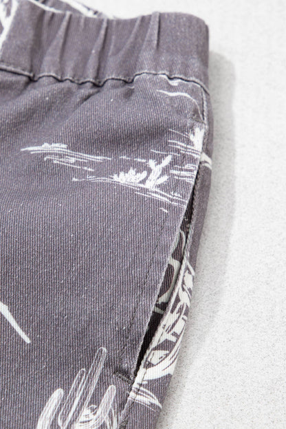 66 Western Wild West Riding Vintage Printed Shift Jeans: Gray / 4