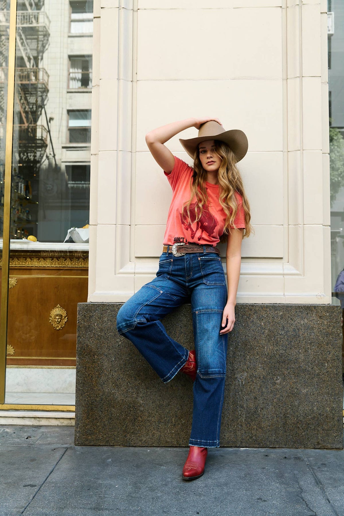 TUMMY CONTROL HIGH RISE RELAXED WIDE LEG JEANS: 13 (30)